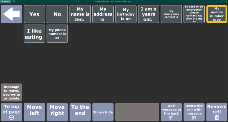 How do I hide/delete phrases in Amgeo? – Forbes AAC Online Help Center